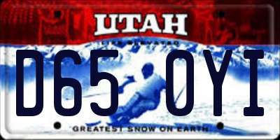 UT license plate D650YI