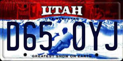 UT license plate D650YJ
