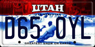 UT license plate D650YL
