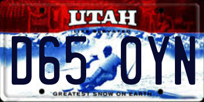 UT license plate D650YN