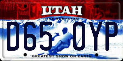 UT license plate D650YP