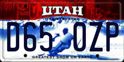 UT license plate D650ZP