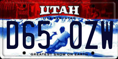 UT license plate D650ZW