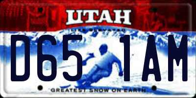 UT license plate D651AM