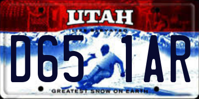 UT license plate D651AR