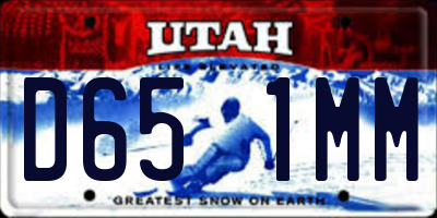 UT license plate D651MM