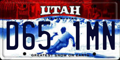 UT license plate D651MN