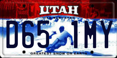 UT license plate D651MY