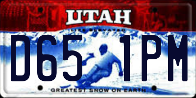 UT license plate D651PM