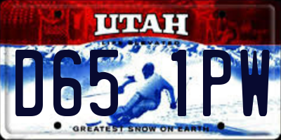 UT license plate D651PW