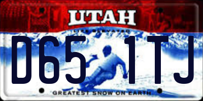 UT license plate D651TJ