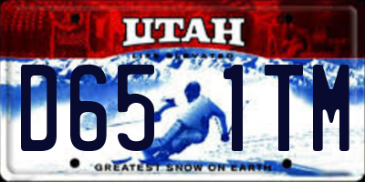UT license plate D651TM