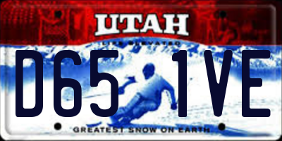 UT license plate D651VE