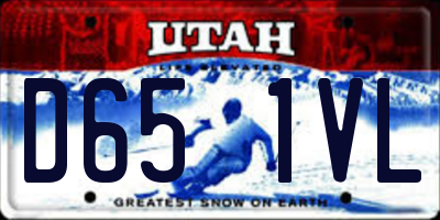 UT license plate D651VL