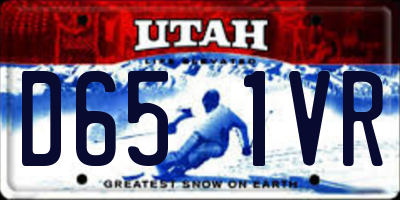 UT license plate D651VR