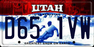 UT license plate D651VW