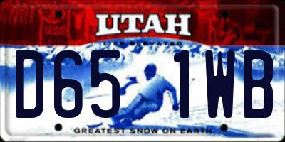 UT license plate D651WB