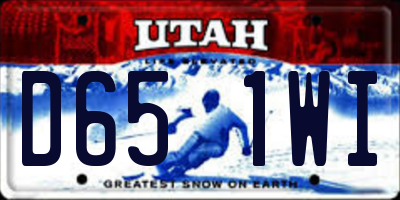 UT license plate D651WI