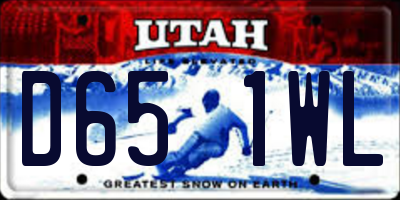 UT license plate D651WL