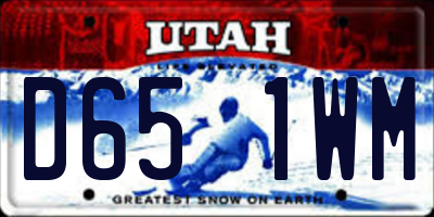 UT license plate D651WM