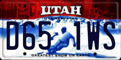 UT license plate D651WS