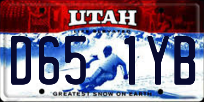 UT license plate D651YB