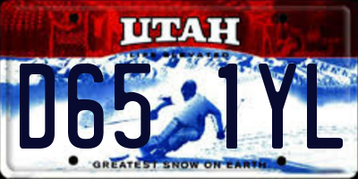 UT license plate D651YL
