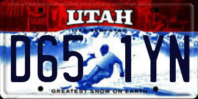 UT license plate D651YN