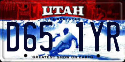 UT license plate D651YR