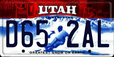UT license plate D652AL