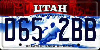 UT license plate D652BB