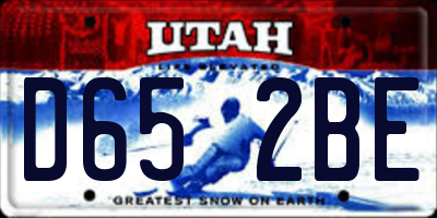 UT license plate D652BE