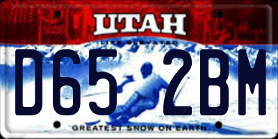 UT license plate D652BM