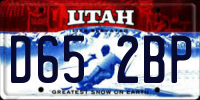 UT license plate D652BP