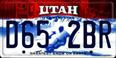 UT license plate D652BR