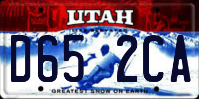 UT license plate D652CA