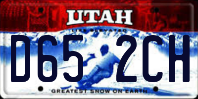 UT license plate D652CH