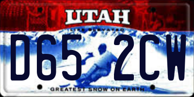 UT license plate D652CW