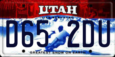 UT license plate D652DU
