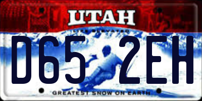 UT license plate D652EH