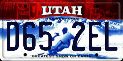 UT license plate D652EL