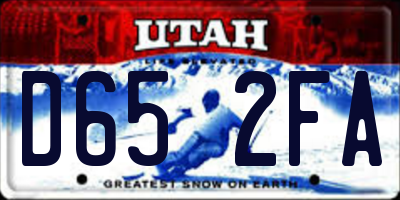 UT license plate D652FA