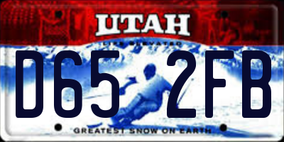 UT license plate D652FB