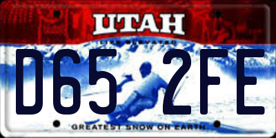 UT license plate D652FE