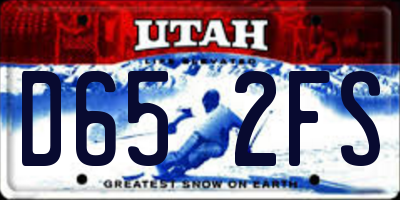 UT license plate D652FS