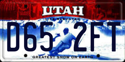 UT license plate D652FT
