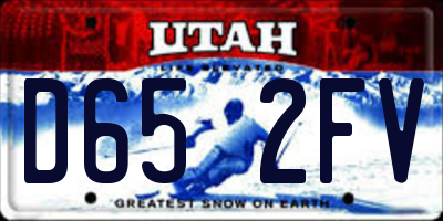 UT license plate D652FV