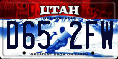 UT license plate D652FW