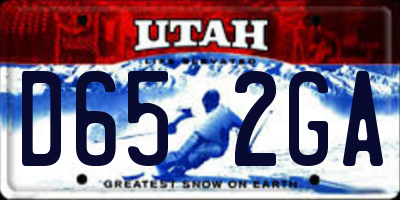 UT license plate D652GA