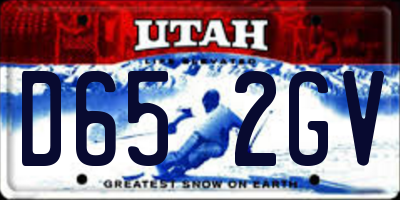 UT license plate D652GV